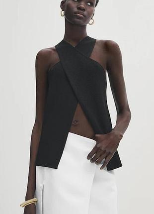 Чорний топ в рубчик massimo dutty
