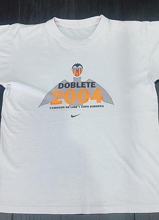 Винтажная футболка valencia cf 2004 — doblete (золотой дубль)