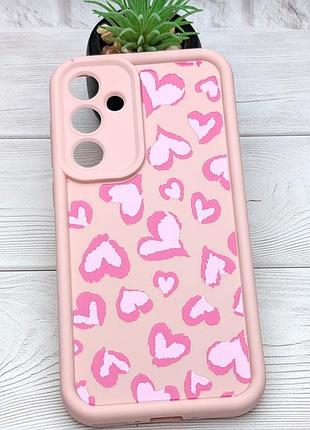 Уценка!!! чехол shock case print для телефона samsung galaxy a35 / a356 бампер розовый с рисунком сердца уценка!!!