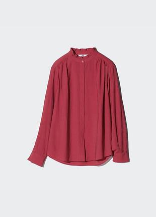 Літня легка віскозна блуза з текстурованої тканини uniqlo