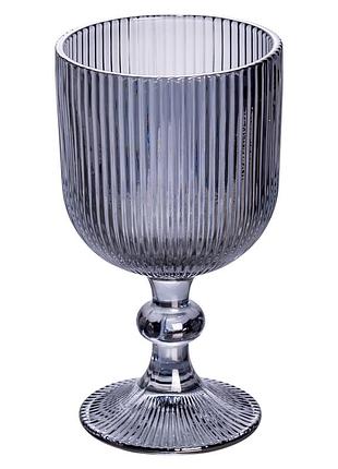 Набір келихів для вина 6 (шт) по 300 (мл) на ніжці сірий hp-19-7115g