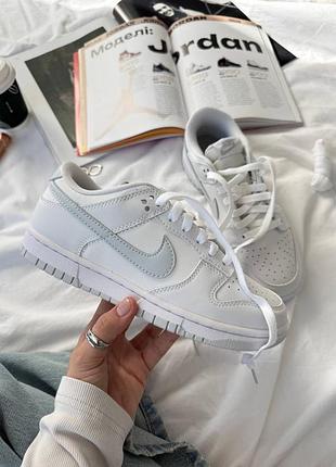 Кроссовки nike sb dunk белые кожаные 🤩