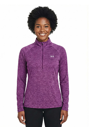Спортивная кофта under armour термолонгслив на короткой молнии оригинал зепкая футболка с длинным рукавом