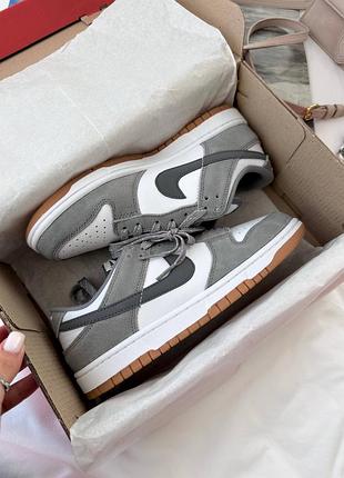Женские кроссовки nike sb dunk grey замшевые🤩