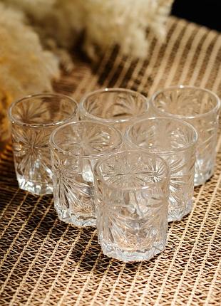 Набір чарок для міцних напоїв shot glass 6 штук по 75 мл nai