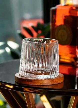 Стакан для виски dof 300 мл jiga rotating rocks glass с бамбуковой подставкой nai