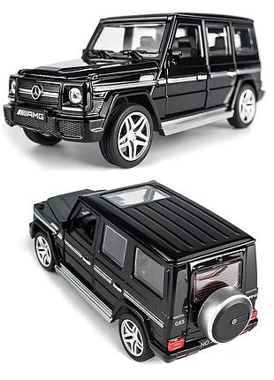 Модель автомобиля mercedes amg g65 черная 1:32 металлическая инерционная машинка с открывающимися дверями и подсветкой фар nai