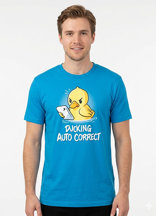 Чоловіча футболка блакитна з каченям teeturtle