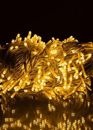 Гирлянда рождественская фея уличная 50 м 500 led белый провод желтый nai