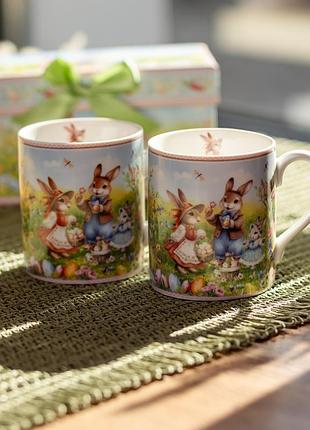 Набор чашек фарфоровых rabbit family 220 мл 2шт nai