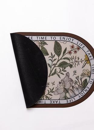 Коврик диатомитовый floral oval 58*38 см универсальный овальный nai