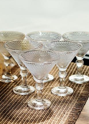 Набір келихів для мартіні martini glass 6 штук по 215 мл коктейльні nai