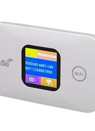 4g wi-fi роутер с аккумулятором, 4g модем, дисплей, до 10 користувачів, белый