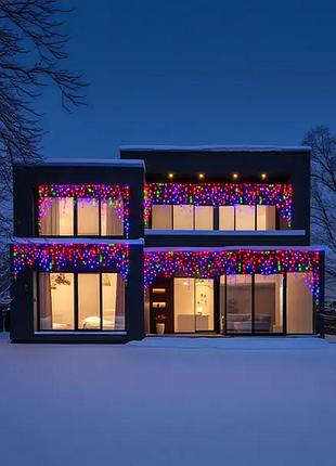 Уличная гирлянда бахрома 50 м 840 led черный провод мультиколор nai