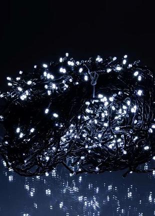 Гірлянда різдвяна фея вулична 100 м 1000 led чорний провід білий nai