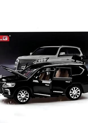 Масштабна модель автомобіля lexus lx570 1:24 — металева інерційна машинка зі світлом і звуком, у подарунковій коробці
