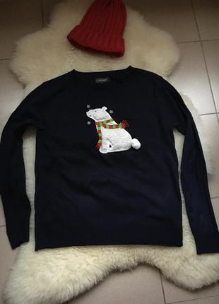 Брендовий няшный джемпер светр з мишком,s