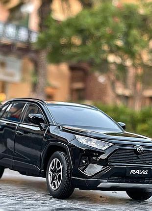 Модель автомобиля toyota rav4 2020 черная 1:32 инерционная металлическая машинка со звуком и светом nai