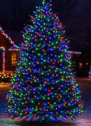 Гирлянда рождественская фея уличная 50 м 500 led белый провод мультиколор nai