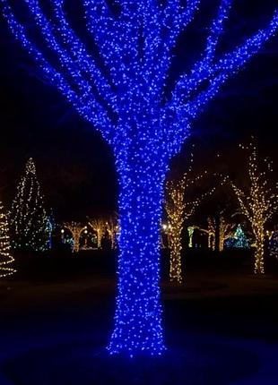 Гірлянда різдвяна фея вулична 100 м 1000 led чорний провід синій nai