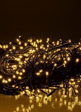Гирлянда рождественская фея уличная 50 м 500 led черный провод желтый nai