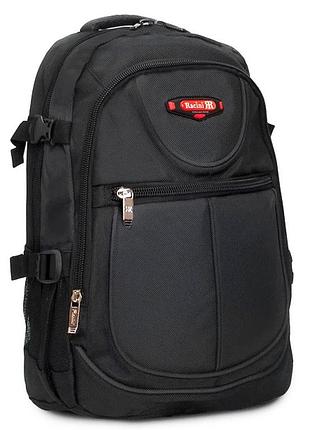 Мужской нейлоновый рюкзак racini 9-9602 black водоотталкивающий нейлон городской матовый 25 л черный