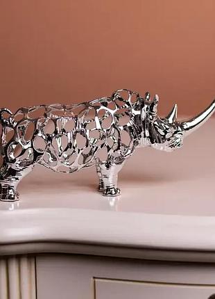 Декоративная фигурка rhinoceros 23x6x10 см металлическая nai