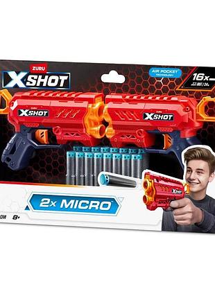 X-shot набір швидкострільних бластерів excel double micro 2.0 (16 патронів), арт. 36727r