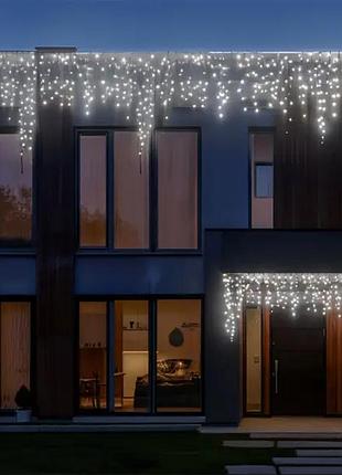 Уличная гирлянда бахрома 50 м 840 led черный провод белый nai