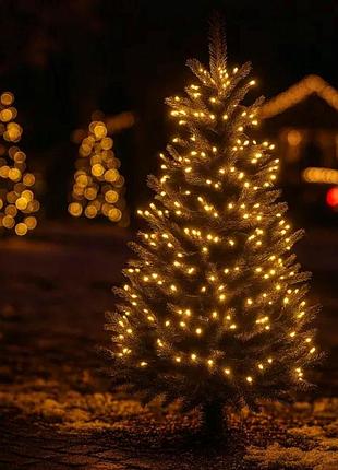 Гирлянда нить уличная 30 м 300 led белый провод желтый nai