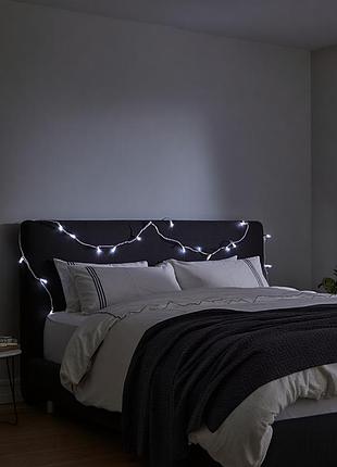 Новогодняя комнатная гирлянда нить 6 м 50 led белый провод белый nai