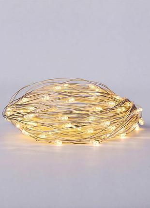 Новогодняя гирлянда штора 2х2 м 80 led комнатная белый провод жёлтый nai
