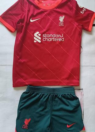 Комплект домашней футбольной формы nike liverpool fc сезона 2021-2022 для детей 104-116- распаровка