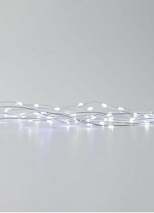 Новорічна гірлянда кімнатна нитка 22 м 220 led кімнатна гірлянда білий провід біле світло nai