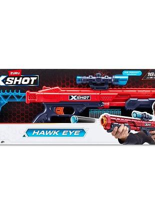 X-shot red швидкострільний бластер excel hawk eye (16 патронів)
