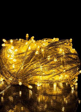 Новогодняя гирлянда комнатная нить 18 м 180 led комнатная гирлянда белый провод желтый свет nai