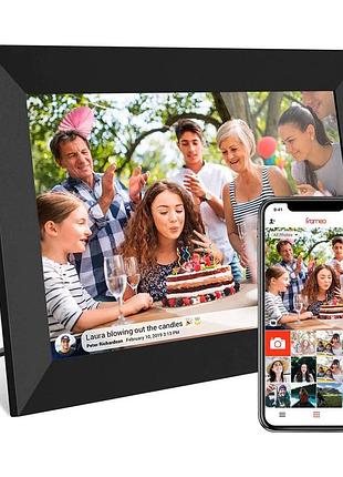 Цифровая фоторамка frameo 10" сенсорный дисплей wi-fi 32 гб памяти для отображения фото nai