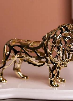 Декоративная фигурка lion 29х11х20 см металлическая nai