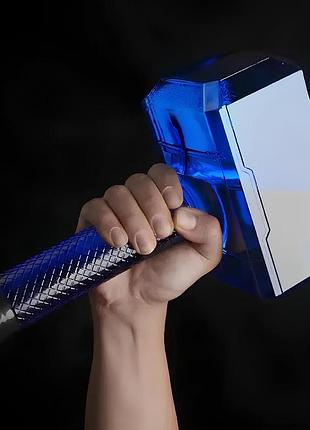 Пляшка для води у формі молота тора mjolnir об’ємом 1.7 літра синього кольору — спортивна пляшка marvel для фітнесу,