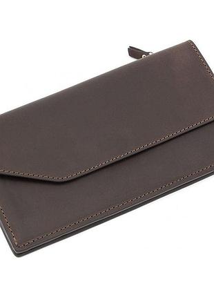 Портмоне кожаное elegante, шоколад матовый grande pelle 514120