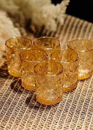 Набір чарок для віскі shot glass 6 штук по 75 мл коричневий nai