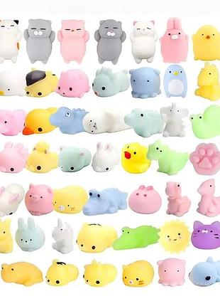 Набор сквиш игрушек mochi 50 шт антистрессовые игрушки для детей и взрослых для снятия напряжения