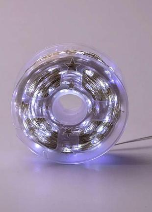 Гирлянда роса на пульте 100 метров на 1000 led светодиодов капля белый провод белая nai