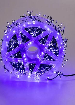 Гирлянда нить хвойная лапа 30 метров 640 led зеленый провод синяя nai