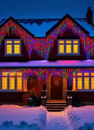 Уличная гирлянда бахрома 20 м 335 led белый провод мультиколор nai
