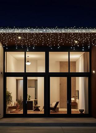 Уличная гирлянда бахрома 12 м 200 led белый провод белый nai