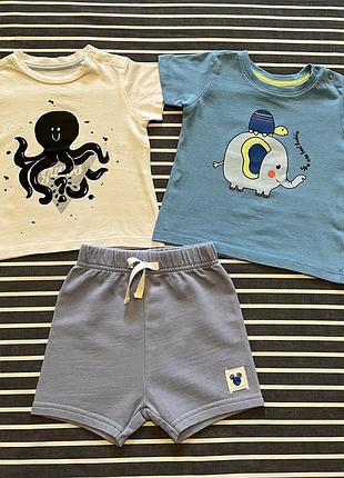 Літній набір брендового одягу guess і george на хлопчика 3-6 місяців