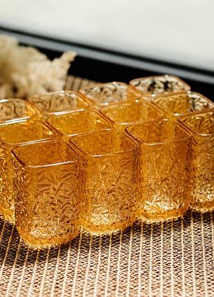 Набор стаканов для напитков matrix glass 12 штук по 195 мл коричневый nai