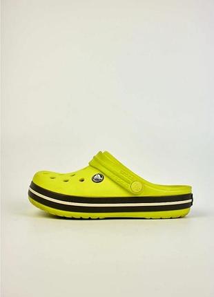 Удобные яркие детские, салатовые сабо бренда crocs crocband kids.