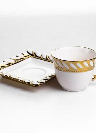 Набор чашек с блюдцами tiffany 250 мл 6 шт nai